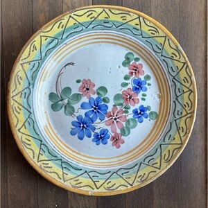 Vintage Italian Majolica 11.5” Rustic Pottery Plate